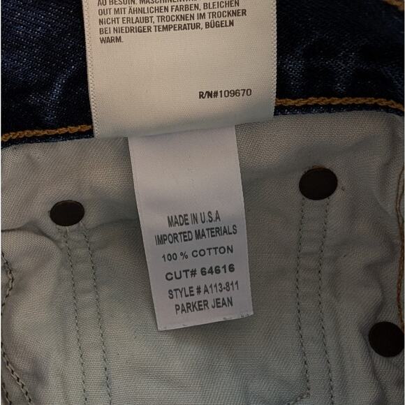 Agolde Parker High-rise Denim Straight Cropped Leg Jeans in Indigo, size 24 - Picture 8 of 9